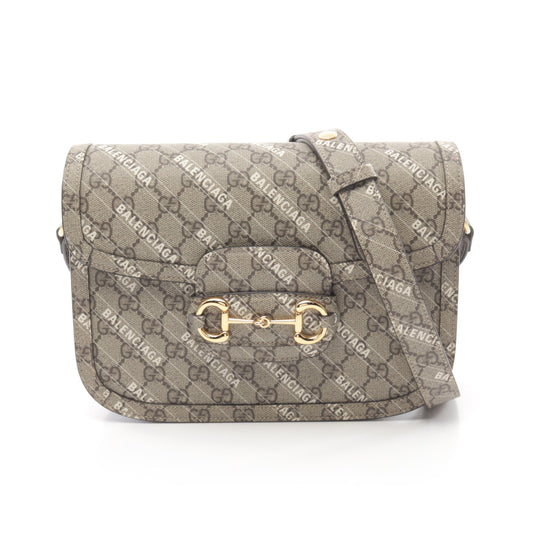 Luxury Gucci Trending 2025 Luxury Gucci Trending 2025 * BALENCIAGA Horsebit 1955 Shoulder bag PVC Beige Dark brown White