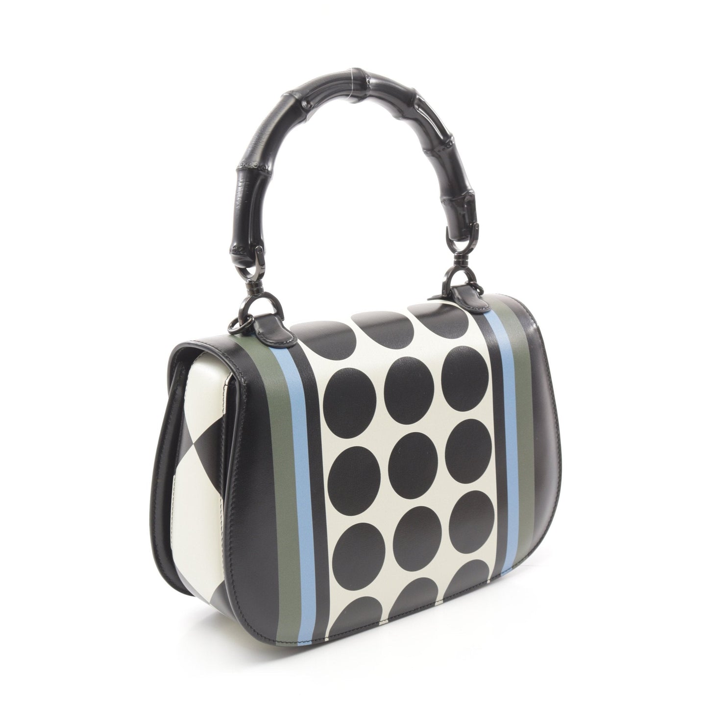 Luxury Gucci Trending 2025 Bamboo 1947 Handbag Leather Black Multicolor 2WAY