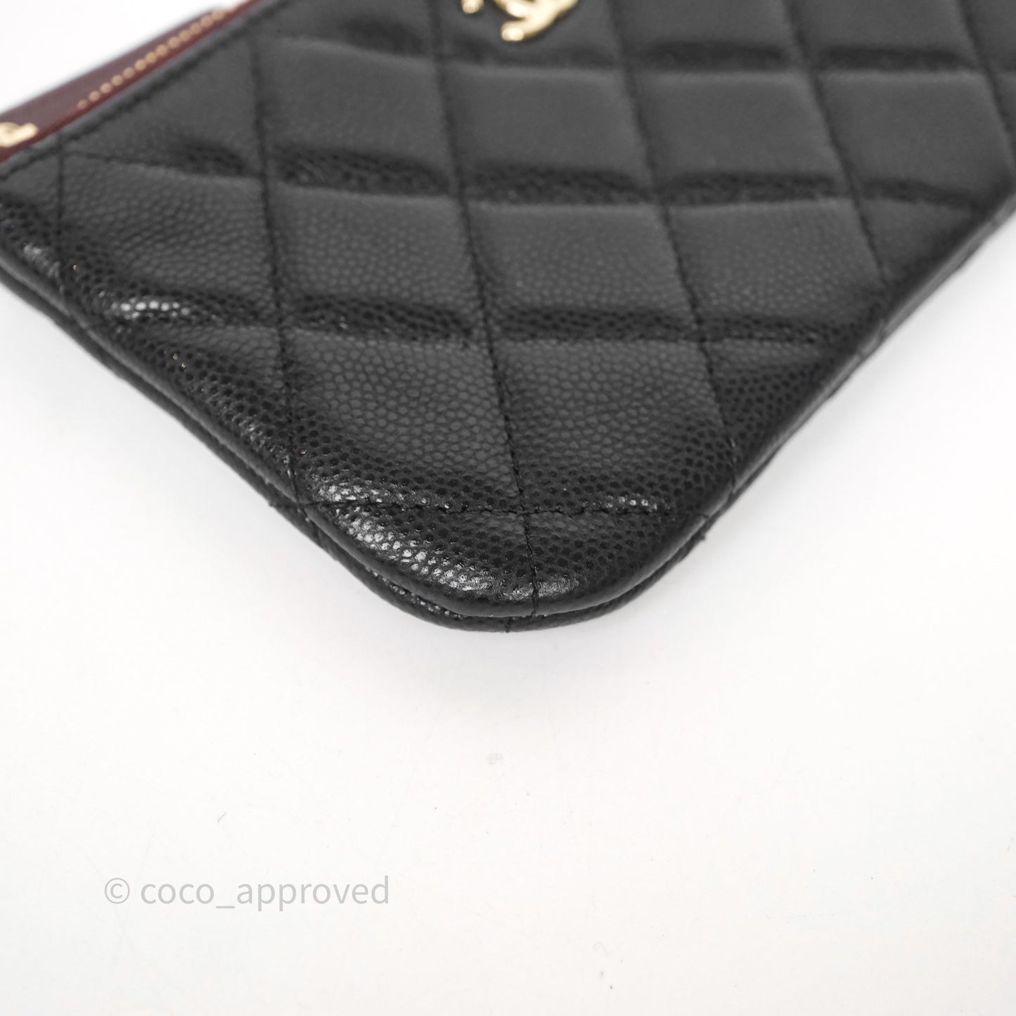 Chanel Quilted Mini O case Black Caviar Gold Hardware