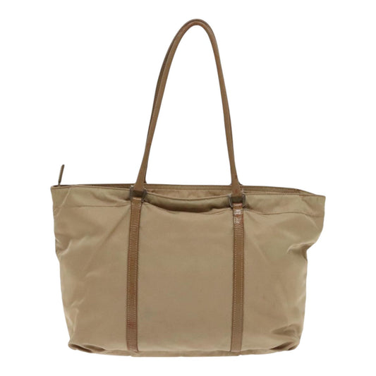 Luxury Prada Shoulder Bag Nylon Beige Silver  94787