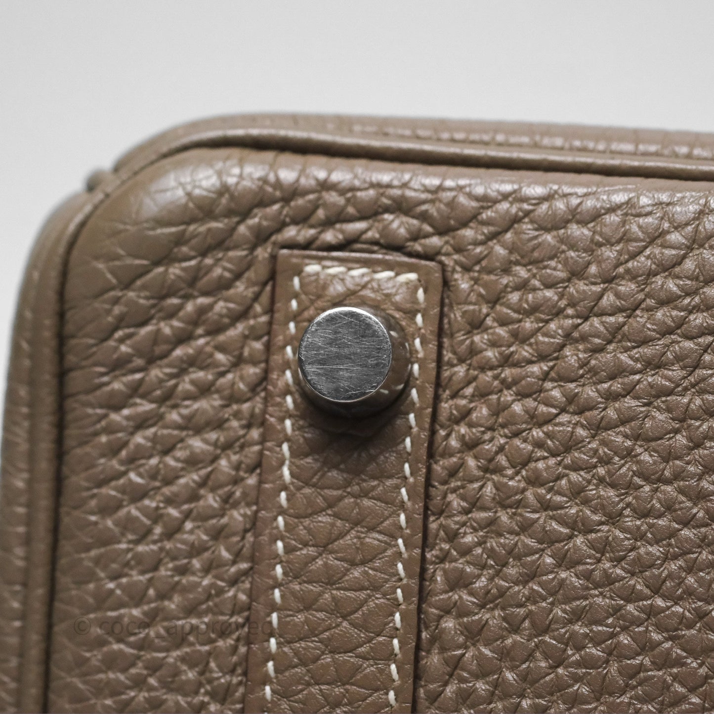 Hermes Birkin 25 Retourne Etoupe 18 Clemence Palladium Hardware