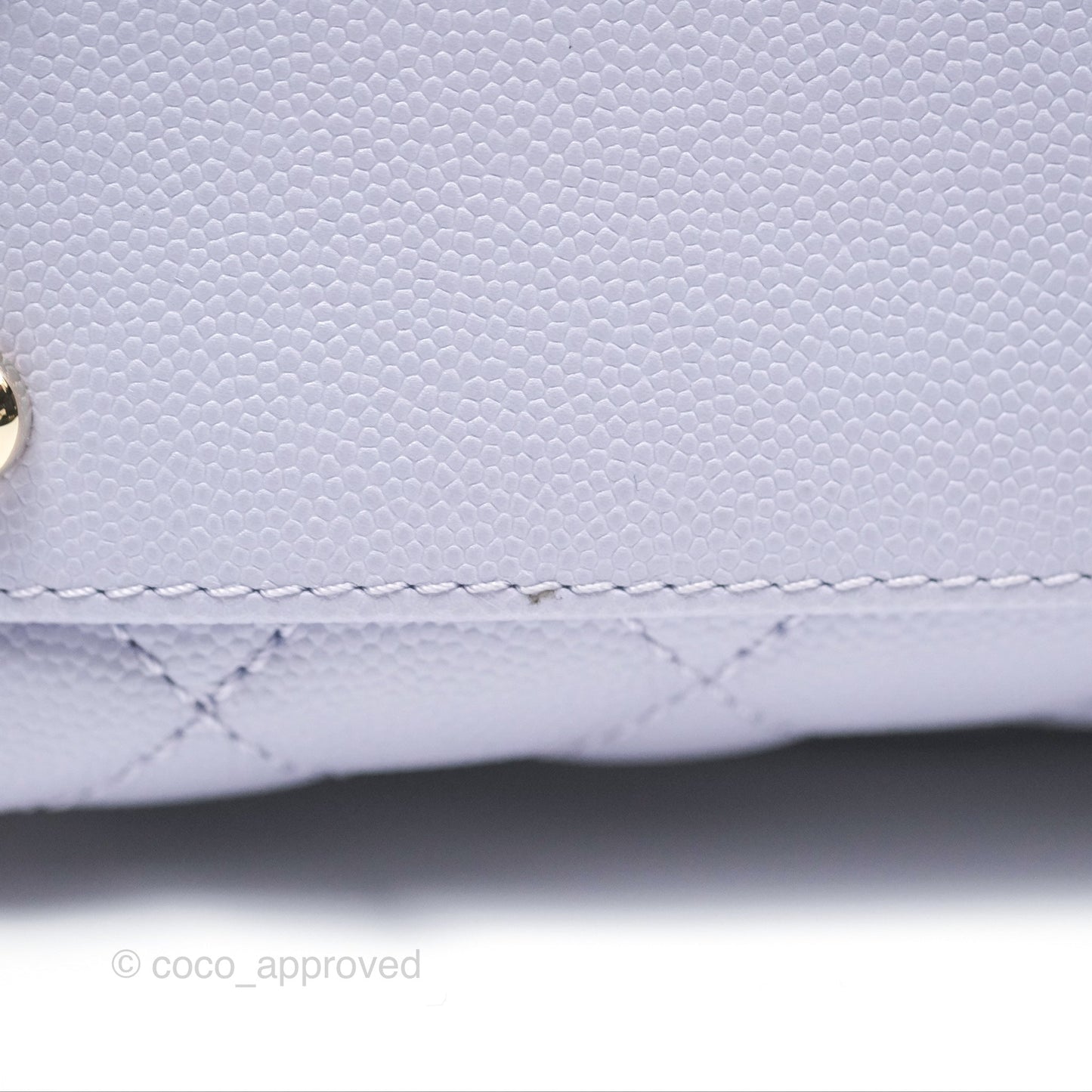 Chanel Small Coco Handle Quilted Lilac Caviar Gold Hardware