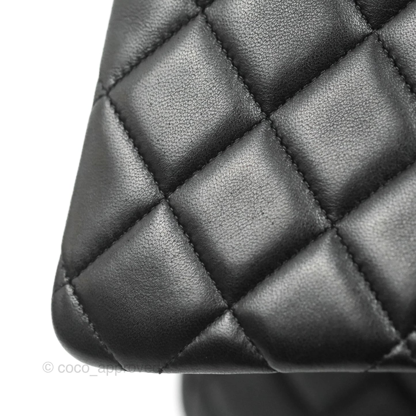 Chanel Single Flap Maxi Lambskin Black Silver Hardware