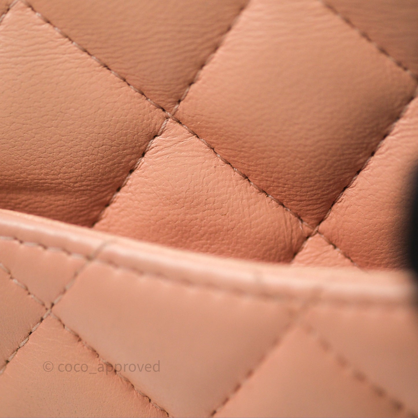 Chanel Mini Square Flap Quilted Beige Pink Lambskin Gold Hardware