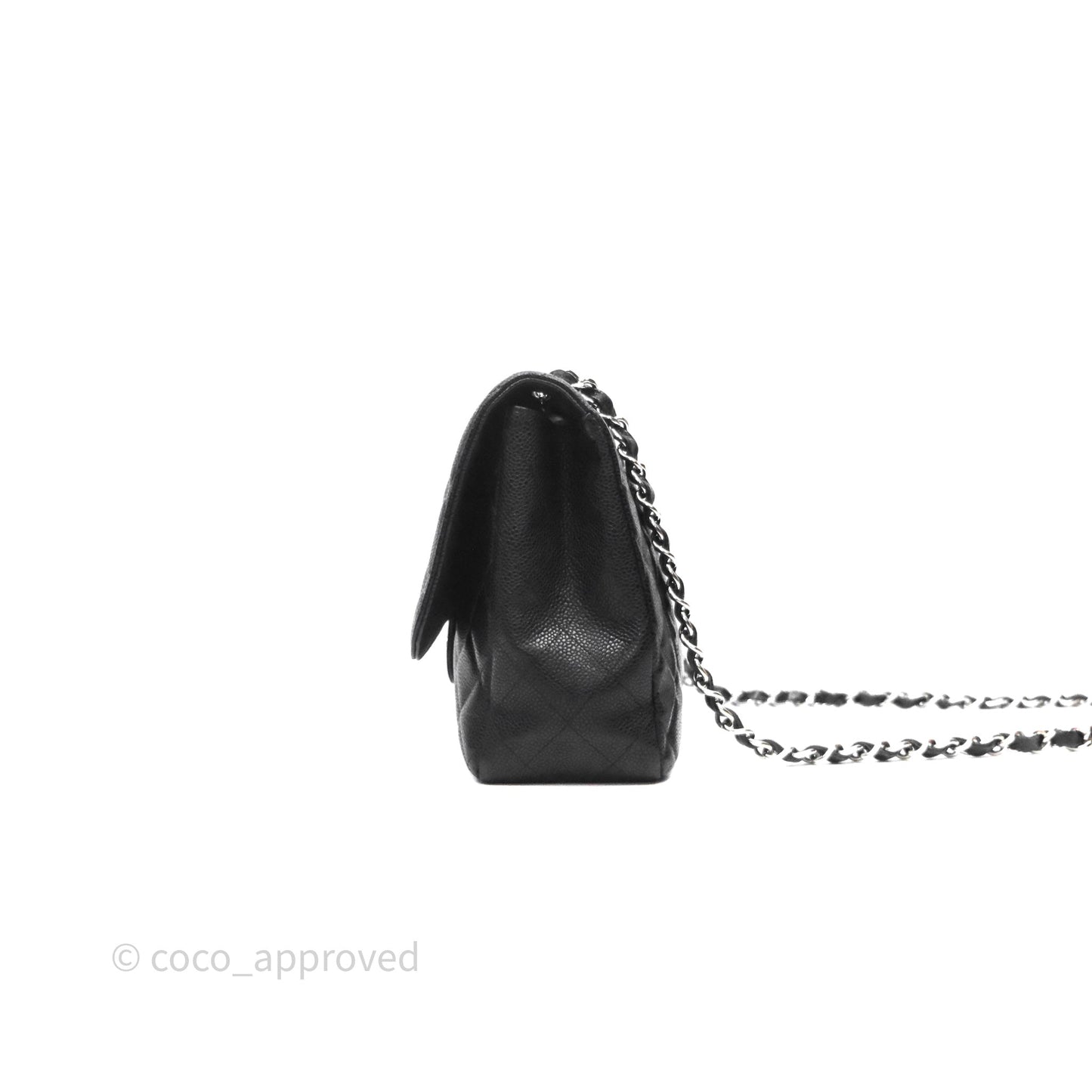 Chanel Jumbo Single Flap Black Caviar Silver Hardware