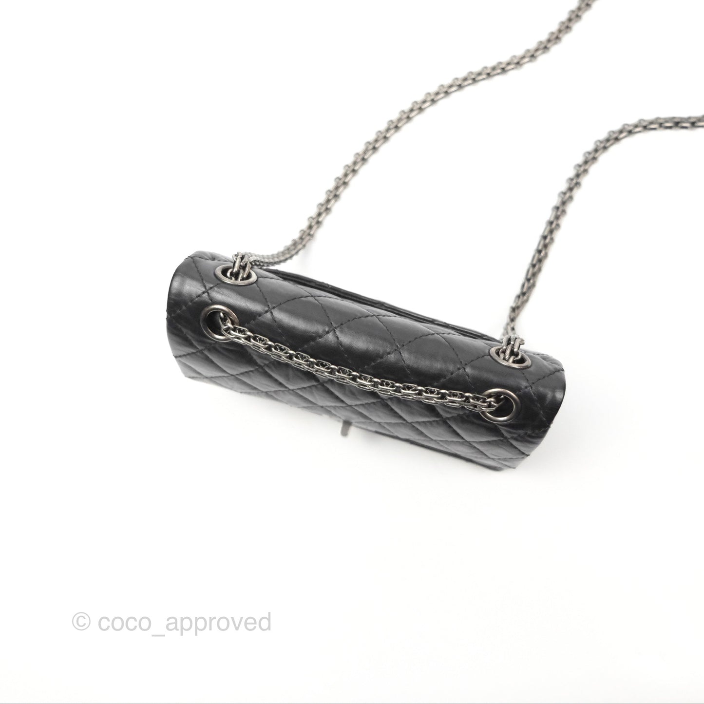 Chanel Mini Reissue 224 Black Aged Calfskin Ruthenium Hardware