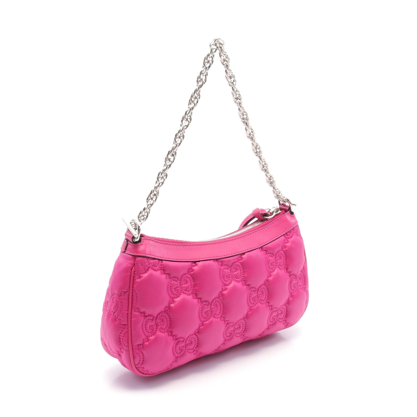 Luxury Gucci Trending 2025 GG Matelasse Chain handbag Nylon Leather Pink purple 2WAY