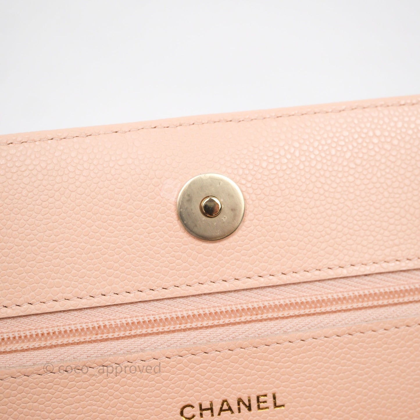 Chanel Quilted Classic Wallet on Chain WOC Pink Caviar Gold Hardware
