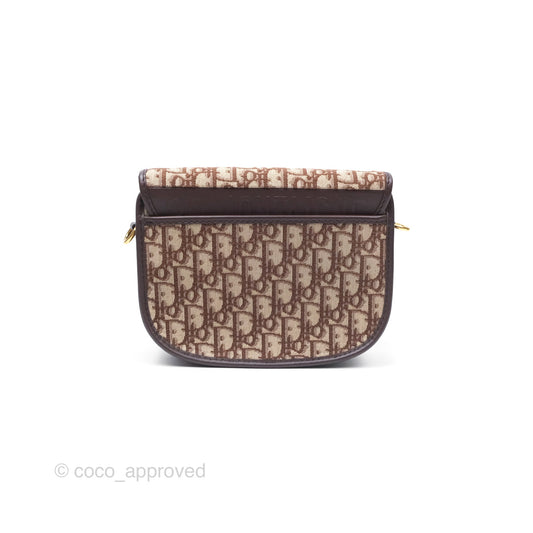 Dior Medium Bobby Bag Brown Oblique Jacquard Canvas Gold Hardware