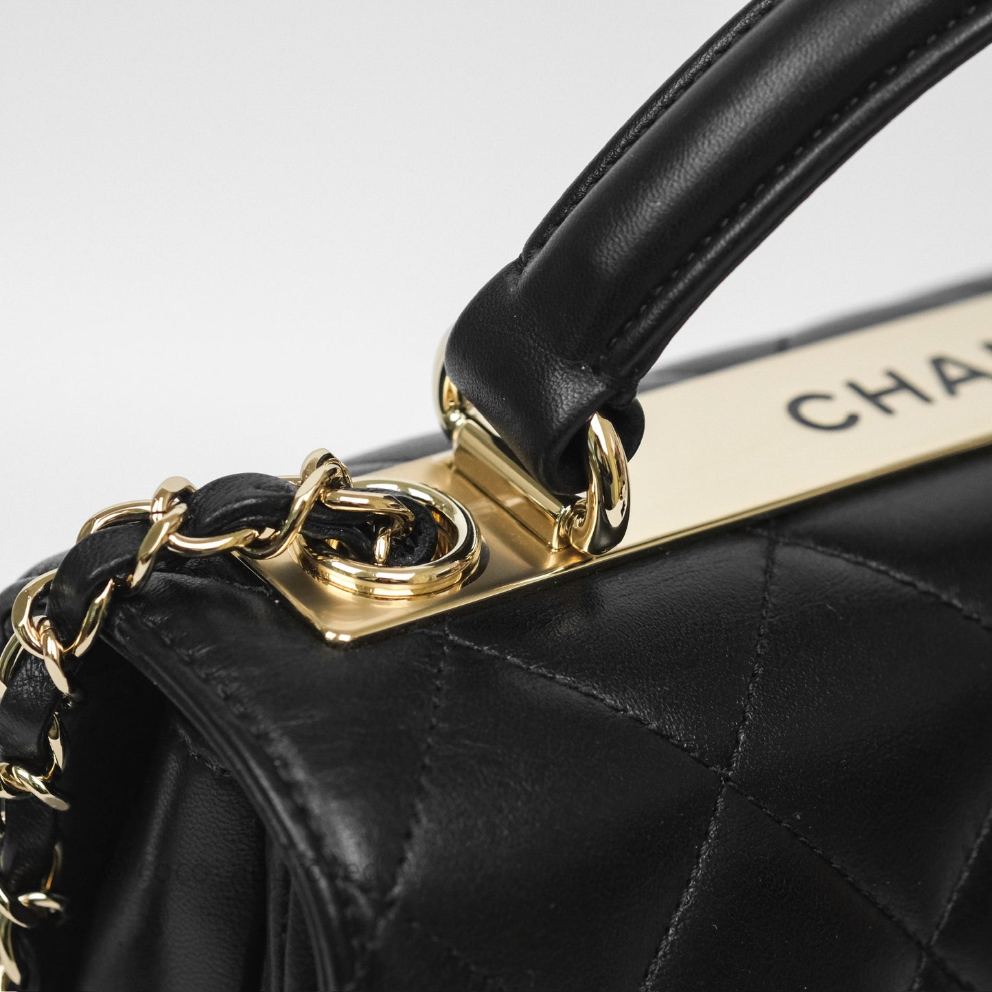 Chanel Small Trendy CC Black Lambskin Gold Hardware