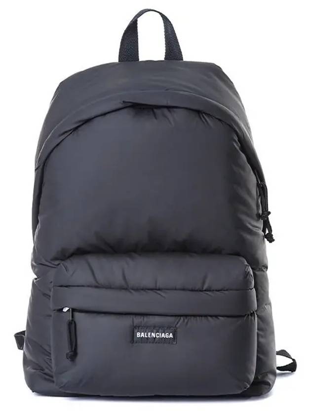 Luxury Balenciaga Explorer Logo Patch Backpack Black