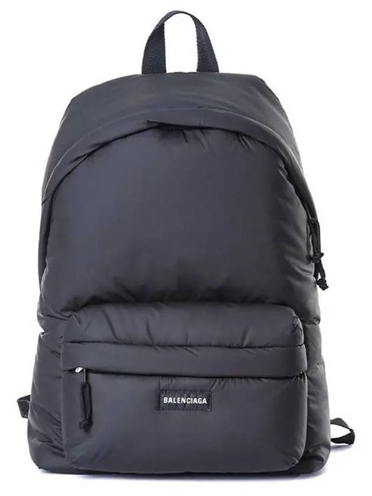 Luxury Balenciaga Explorer Logo Patch Backpack Black