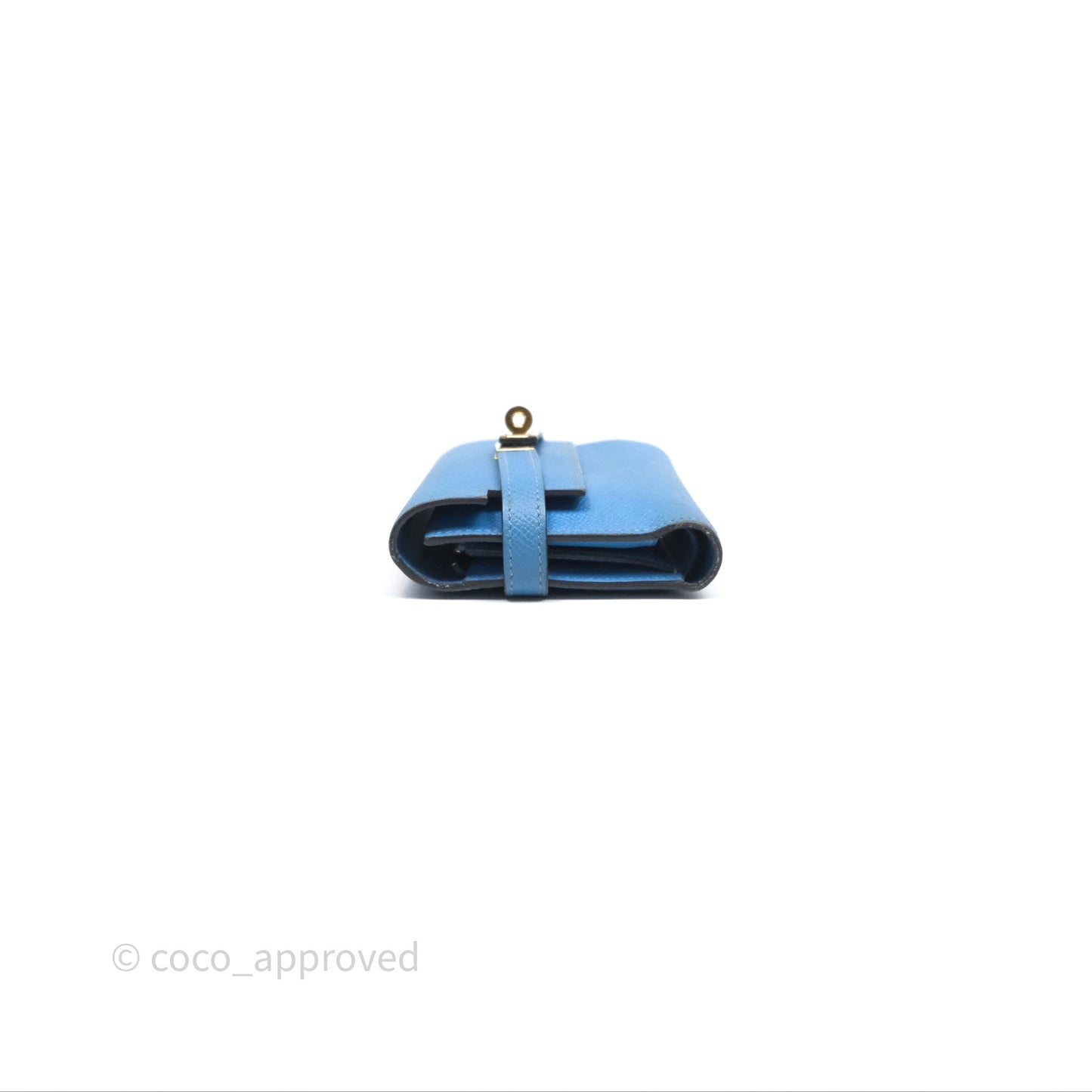 Hermès Kelly Depliant Wallet Blue Epsom Gold Hardware