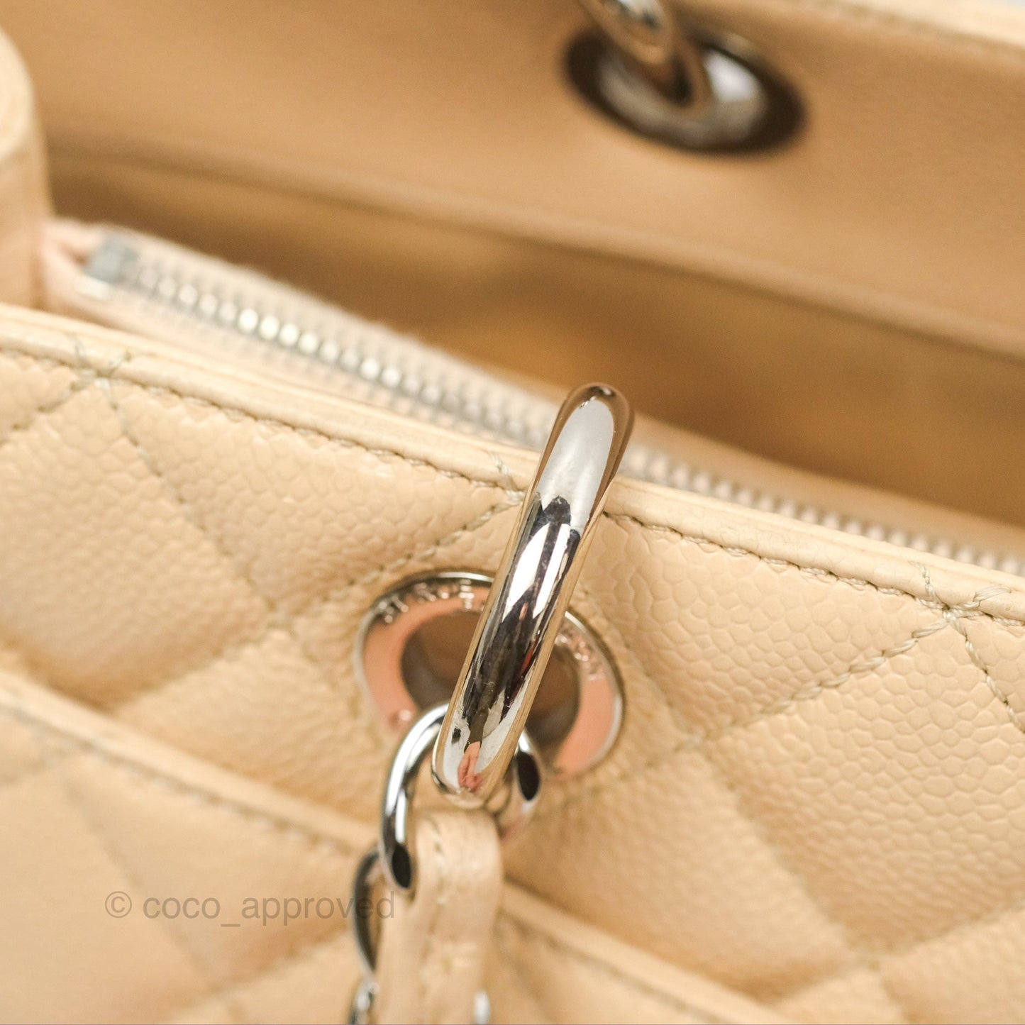 Chanel GST Beige Caviar Silver Hardware