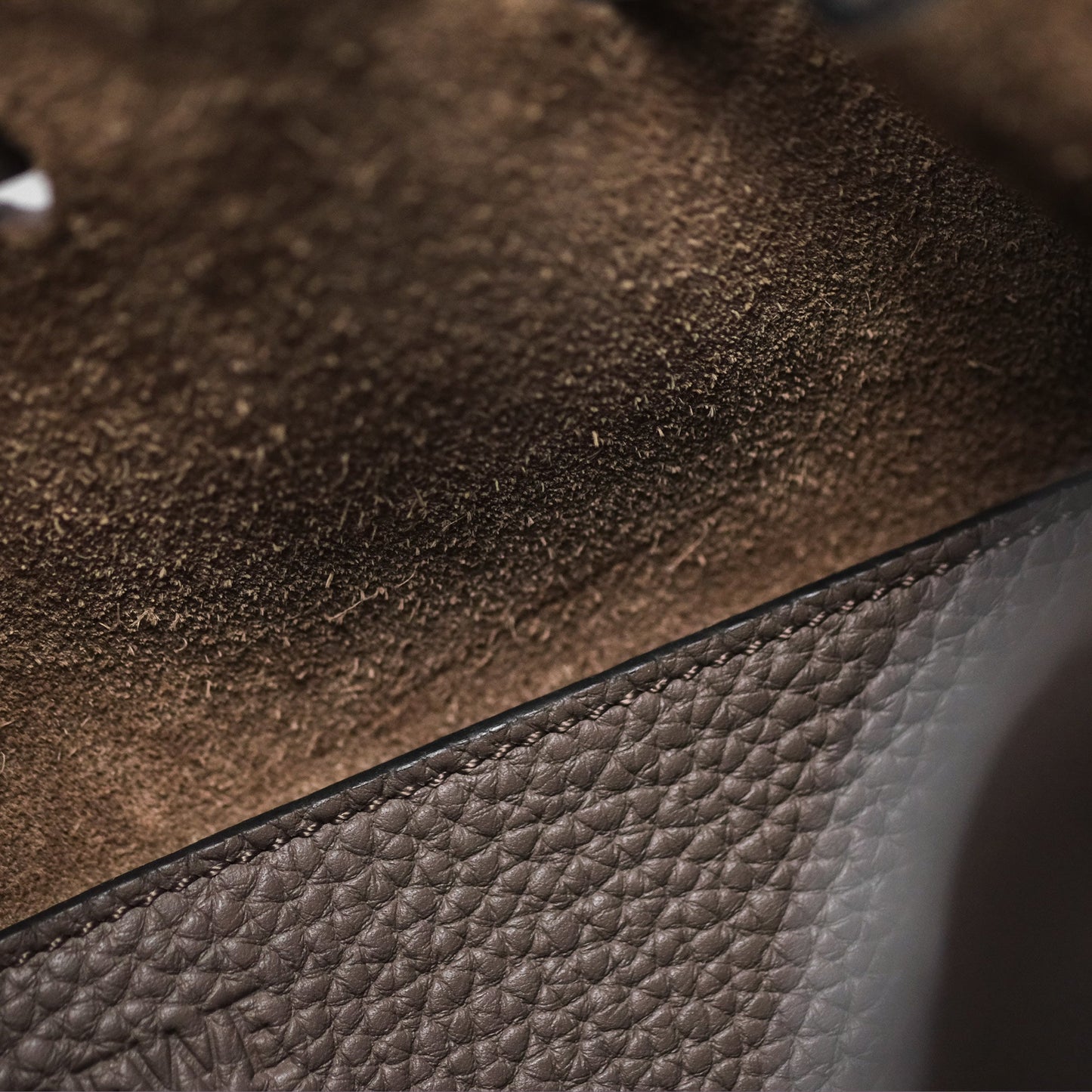 Loewe Small Balloon Bucket Bag Taupe Grained Calfskin