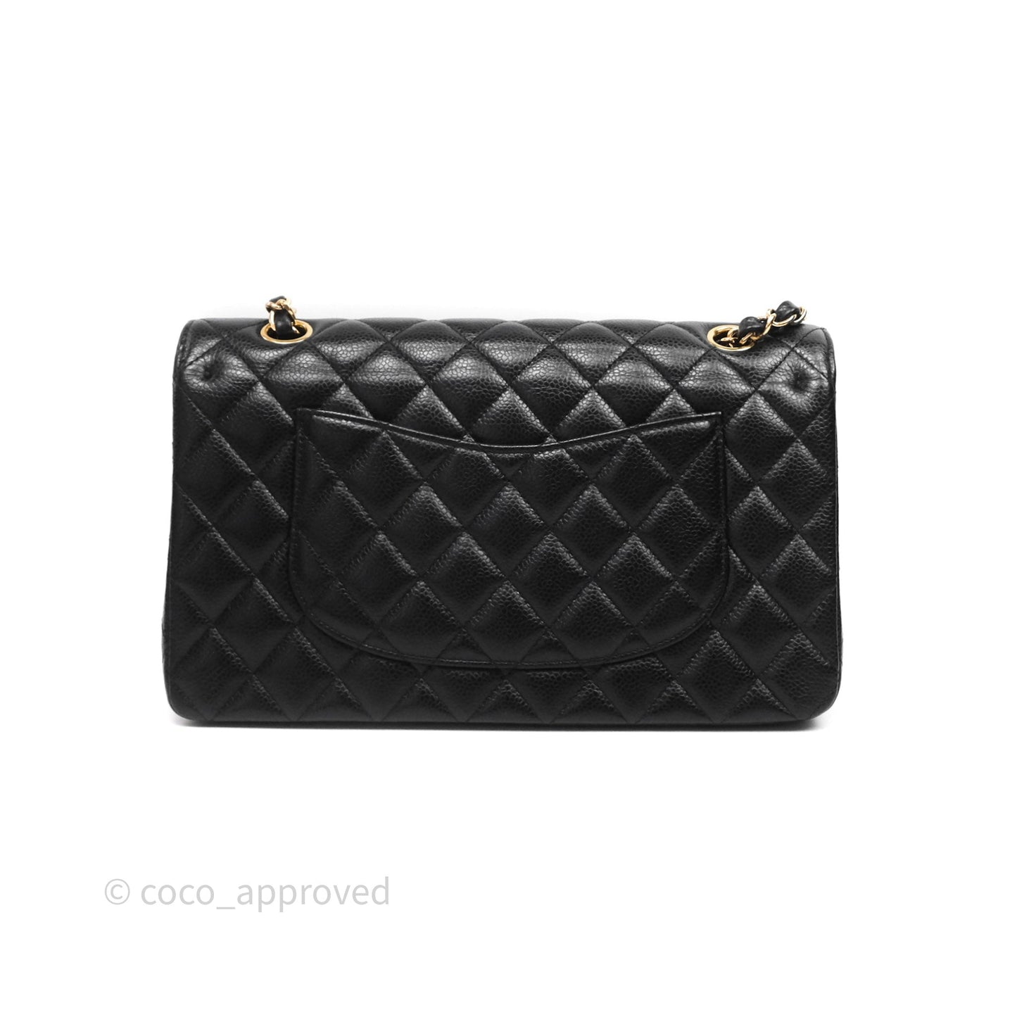 Chanel Classic M/L Medium Flap Quilted Black Caviar Gold Hardware