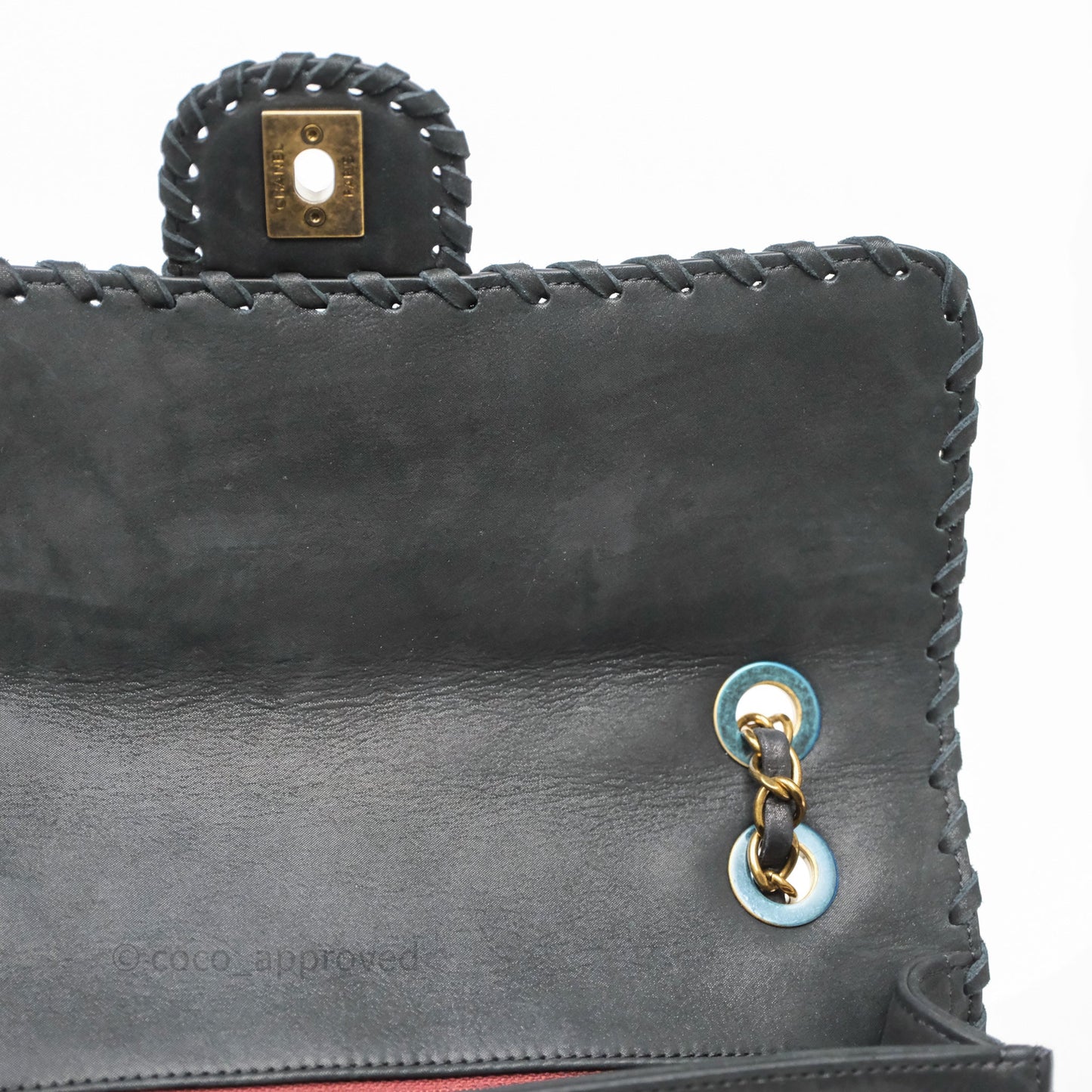 Chanel Braided Flap Bag Black Nubuck Aged Gold Hardware