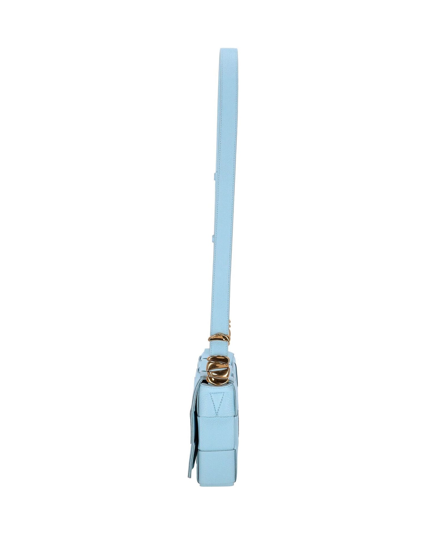 Luxury Bottega Veneta Cassette Crossbody Bag in Turquoise Blue Leather