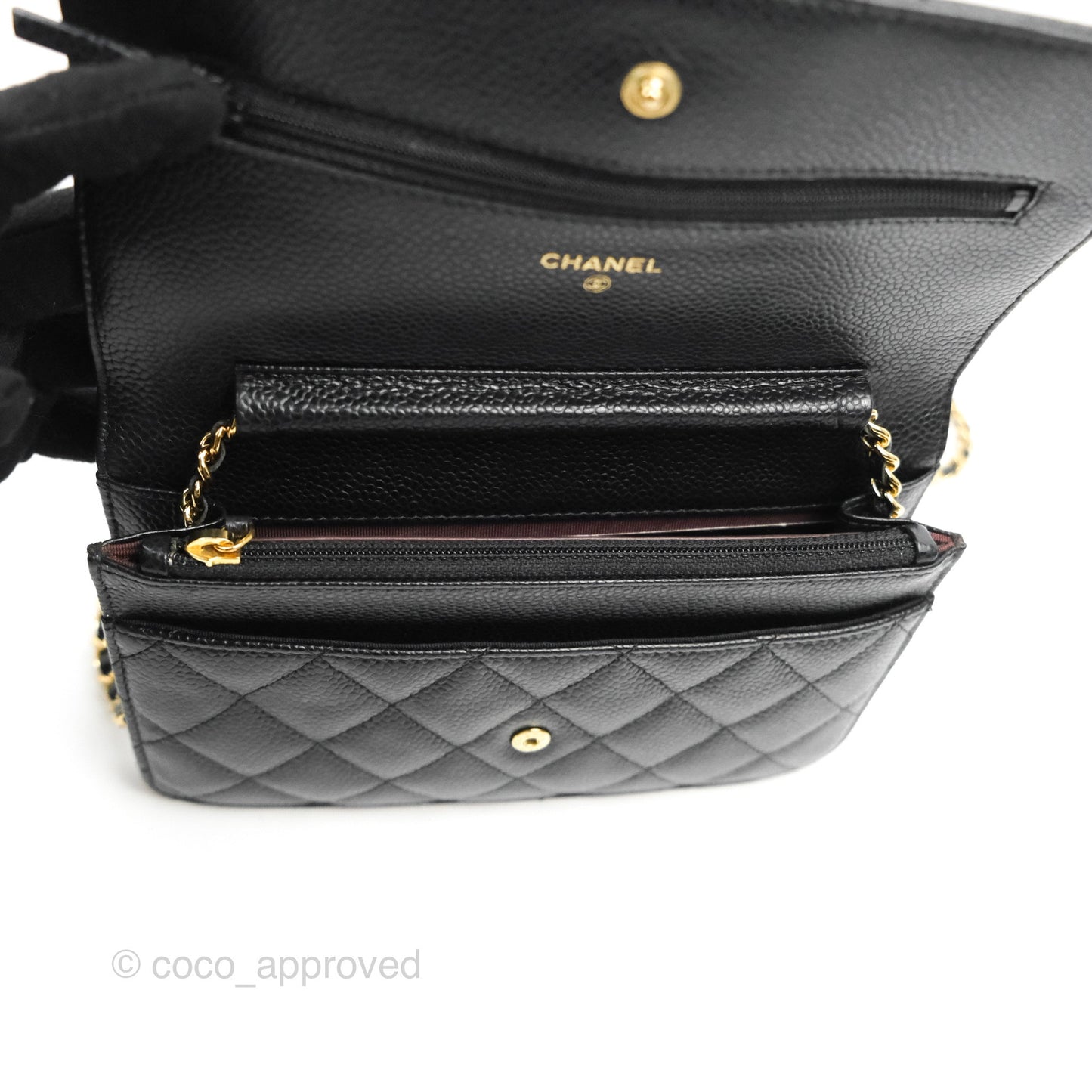 Chanel Quilted Classic WOC Black Caviar Gold Hardware