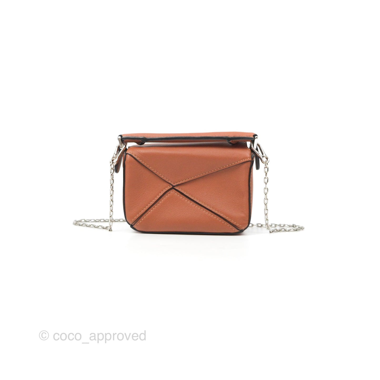 Loewe Nano Puzzle Bag Tan Calfskin Gold Hardware