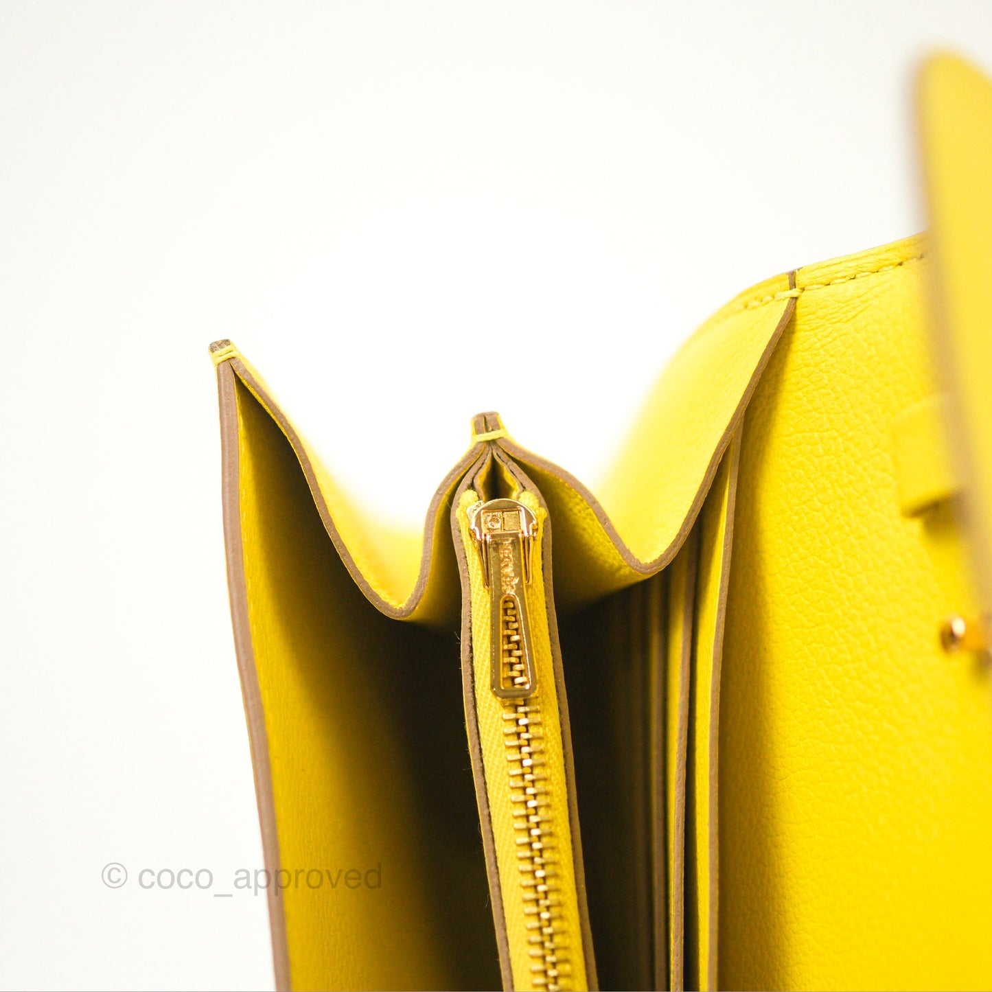 Hermès Constance To Go Wallet Lime Evercolour Rose Gold Hardware
