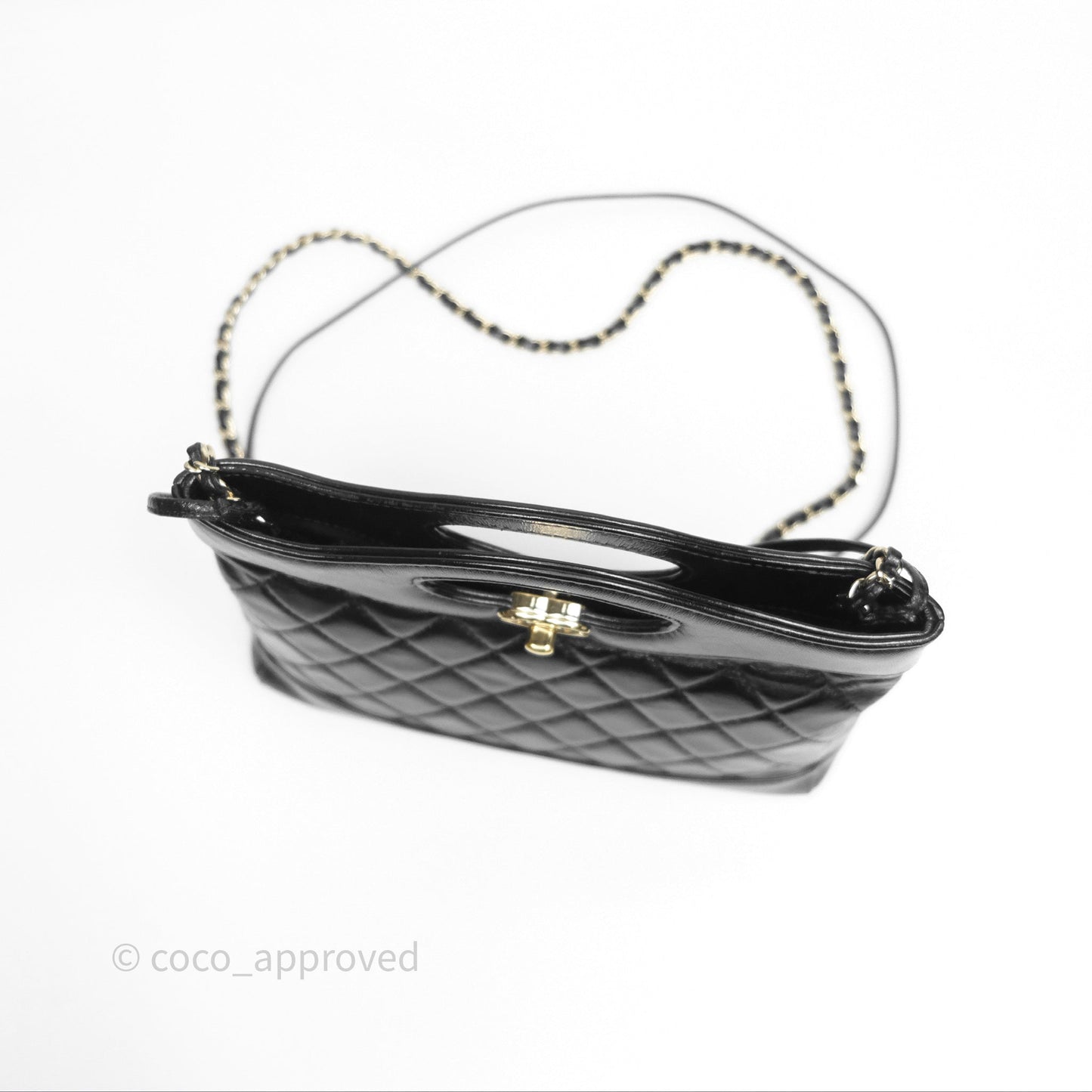 Chanel 31 Mini Black Shiny Lambskin Gold Hardware