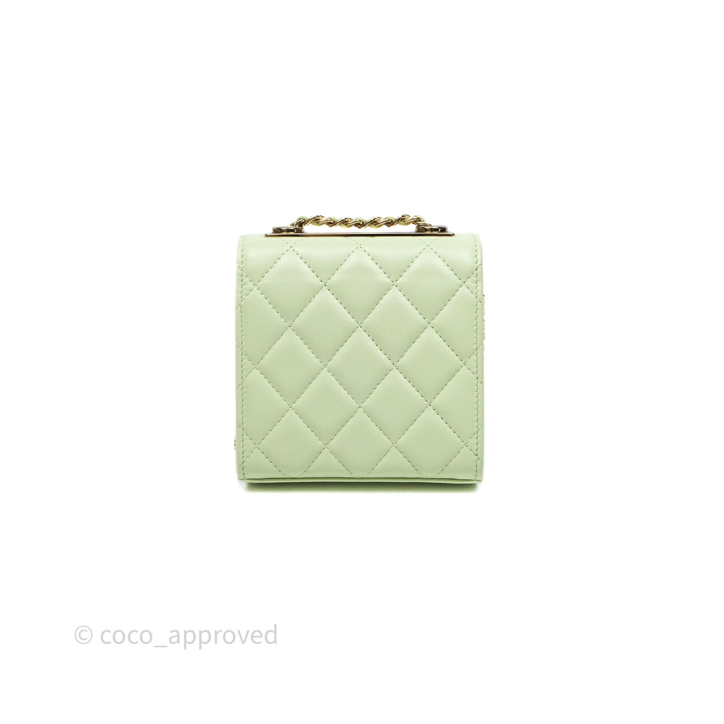 Chanel Mini Quilted Trendy CC Clutch With Chain Green Lambskin Gold Hardware