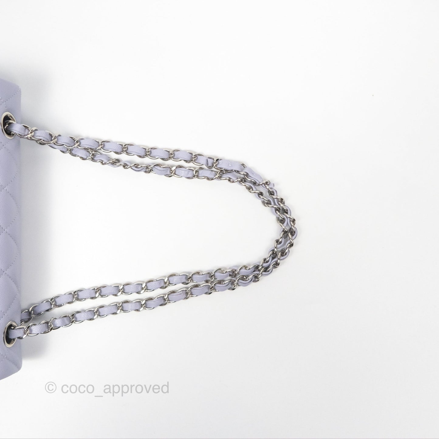 Chanel Small Classic Quilted Flap Lilac Caviar Silver Hardware 21K