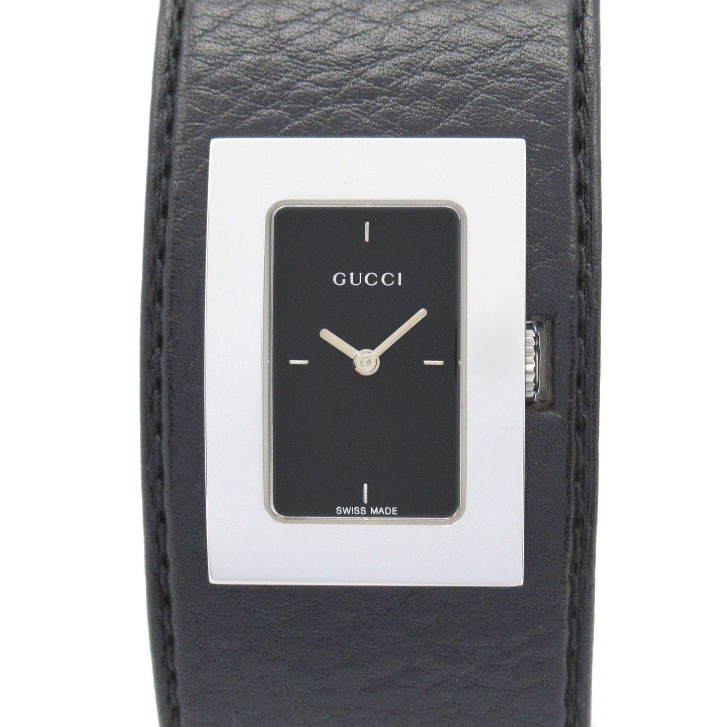 Luxury Gucci Trending 2025 Bangle watch Women Watch Quartz Stainless steel Leather belt Black
