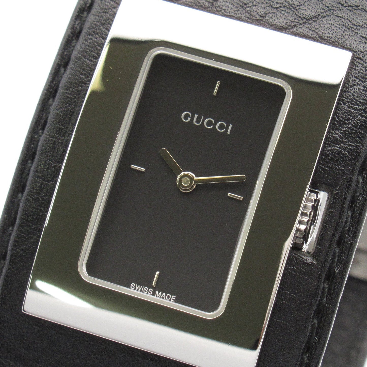 Luxury Gucci Trending 2025 Bangle watch Women Watch Quartz Stainless steel Leather belt Black