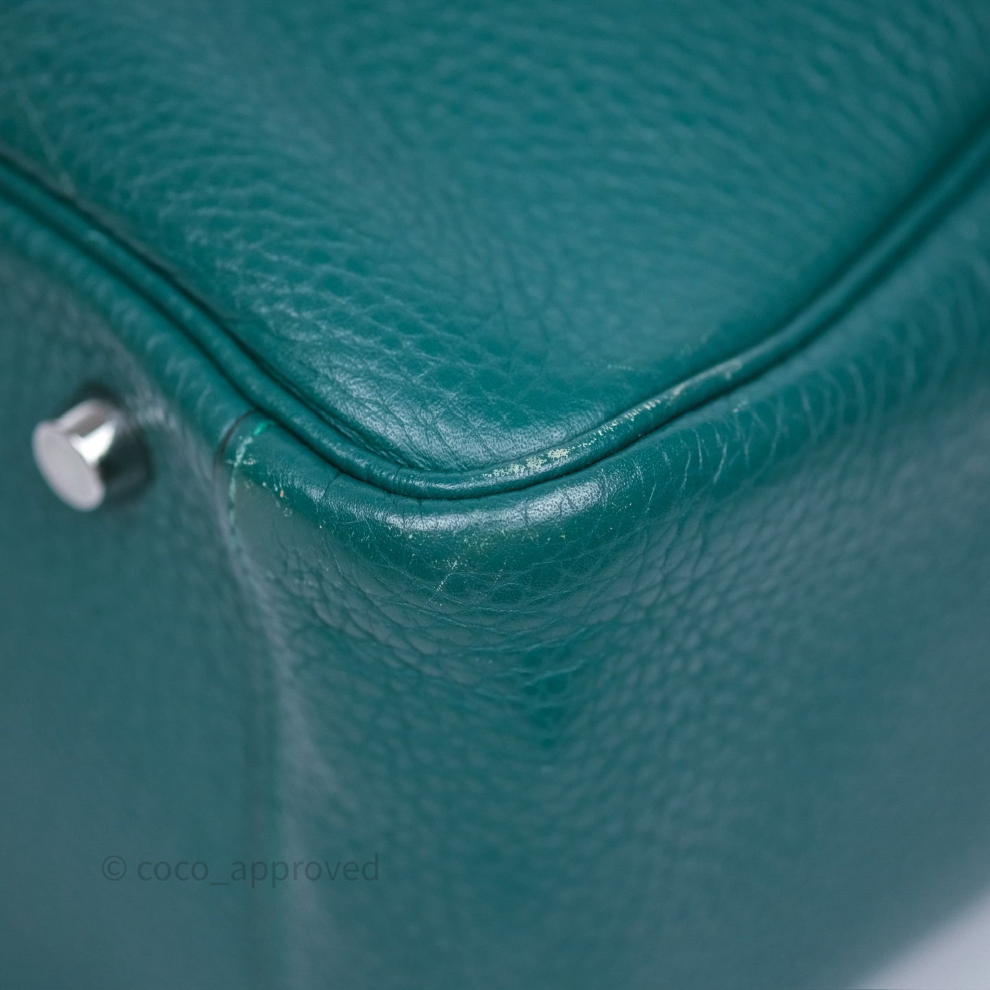 Hermès Lindy 30 Malachite Z6 Clemence Palladium Hardware