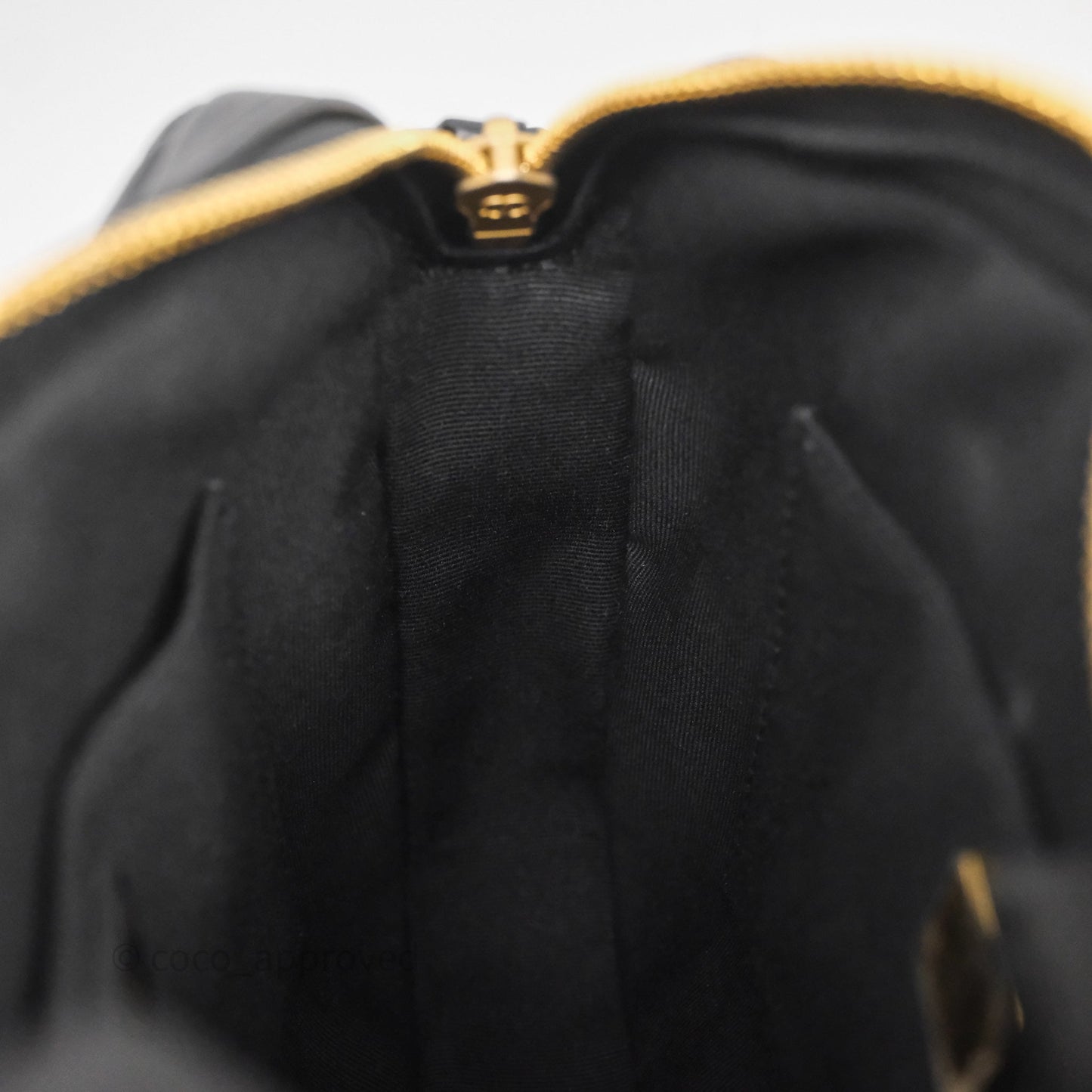 Chanel Small Camera Case Quilted Black Calfskin Aged Gold Hardware 22C
