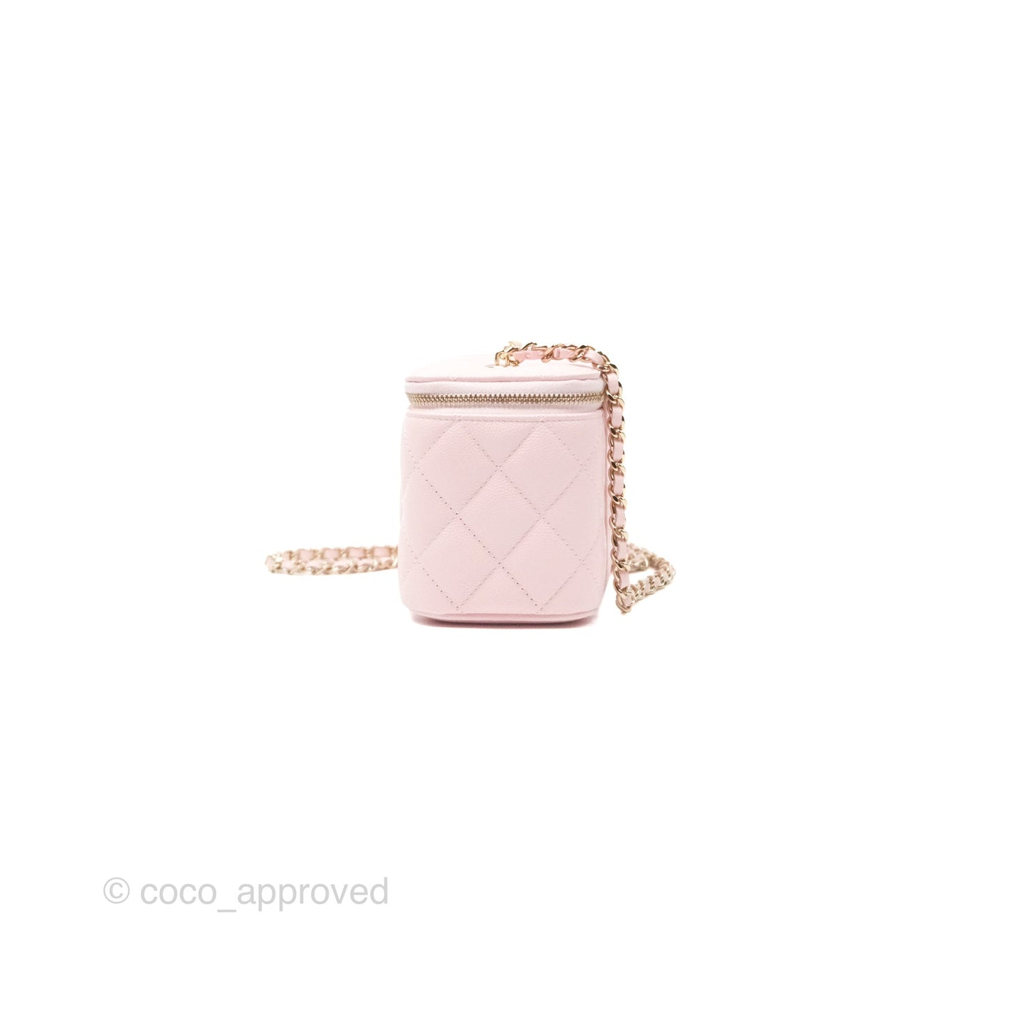 Chanel Classic Vanity With Chain Pink Caviar Gold Hardware