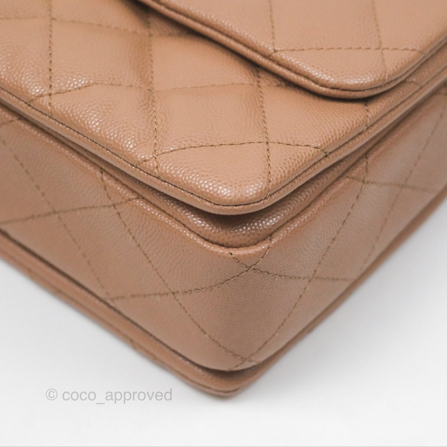 Chanel Coco First Dark Beige Flap Bag Caviar Gold Hardware 22K