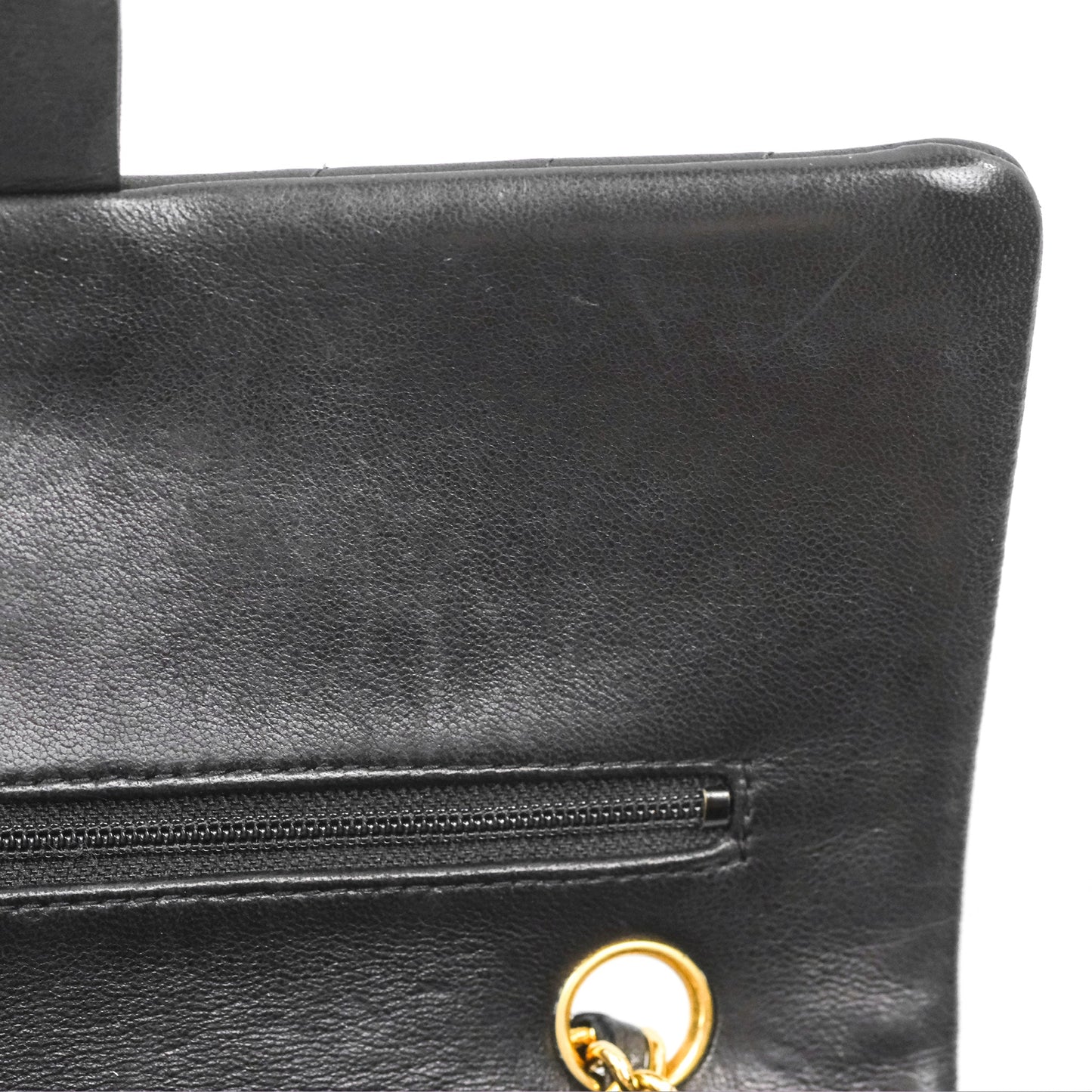 Chanel Vintage Medium Classic Flap Chevron Black Lambskin 24K Gold Hardware