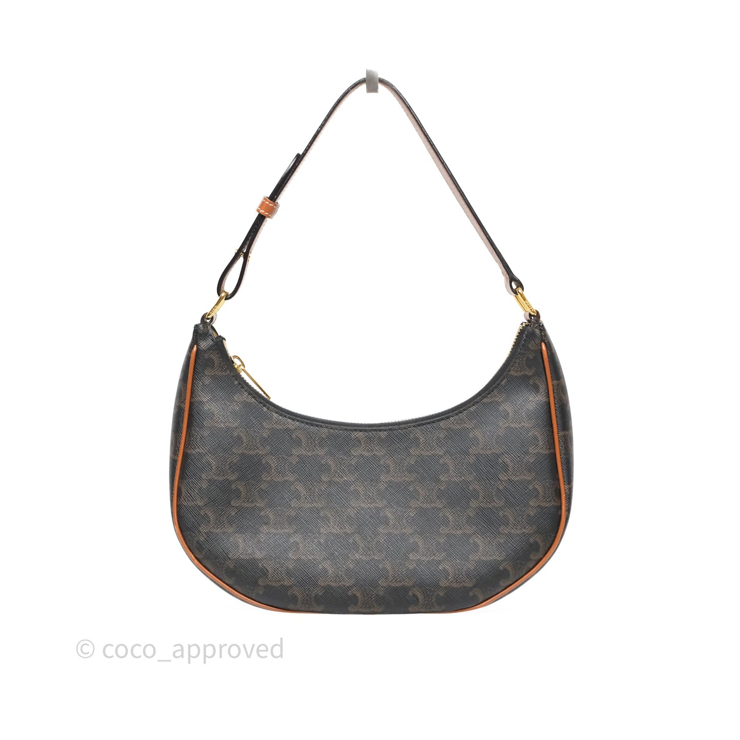 Celine Medium Ava Bag In Triomphe Canvas Calfskin Tan