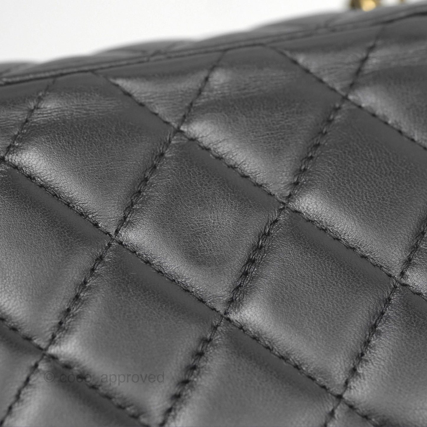 Chanel Vanity Rectangular with Pearl Resin Chain Black Lambskin Gold Hardware