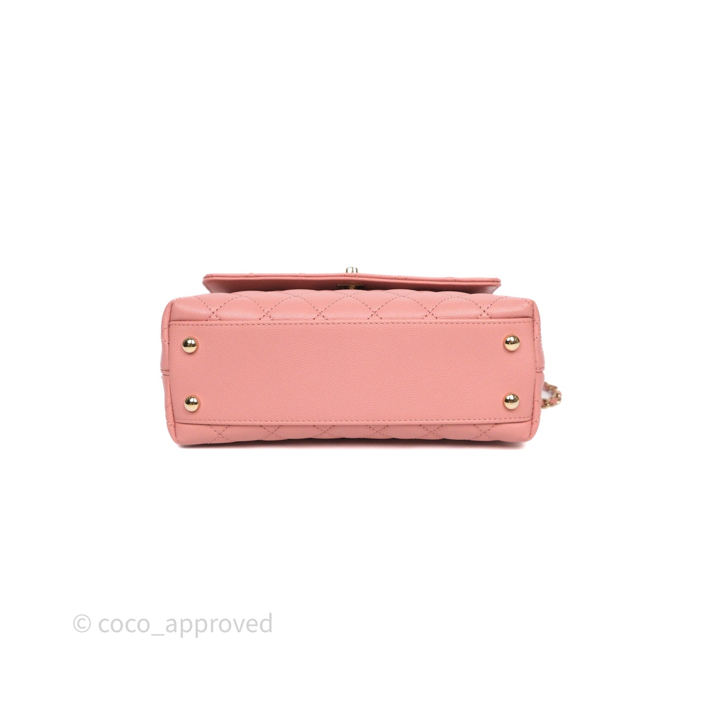Chanel Small Coco Handle Quilted Pink Caviar Gold Hardware