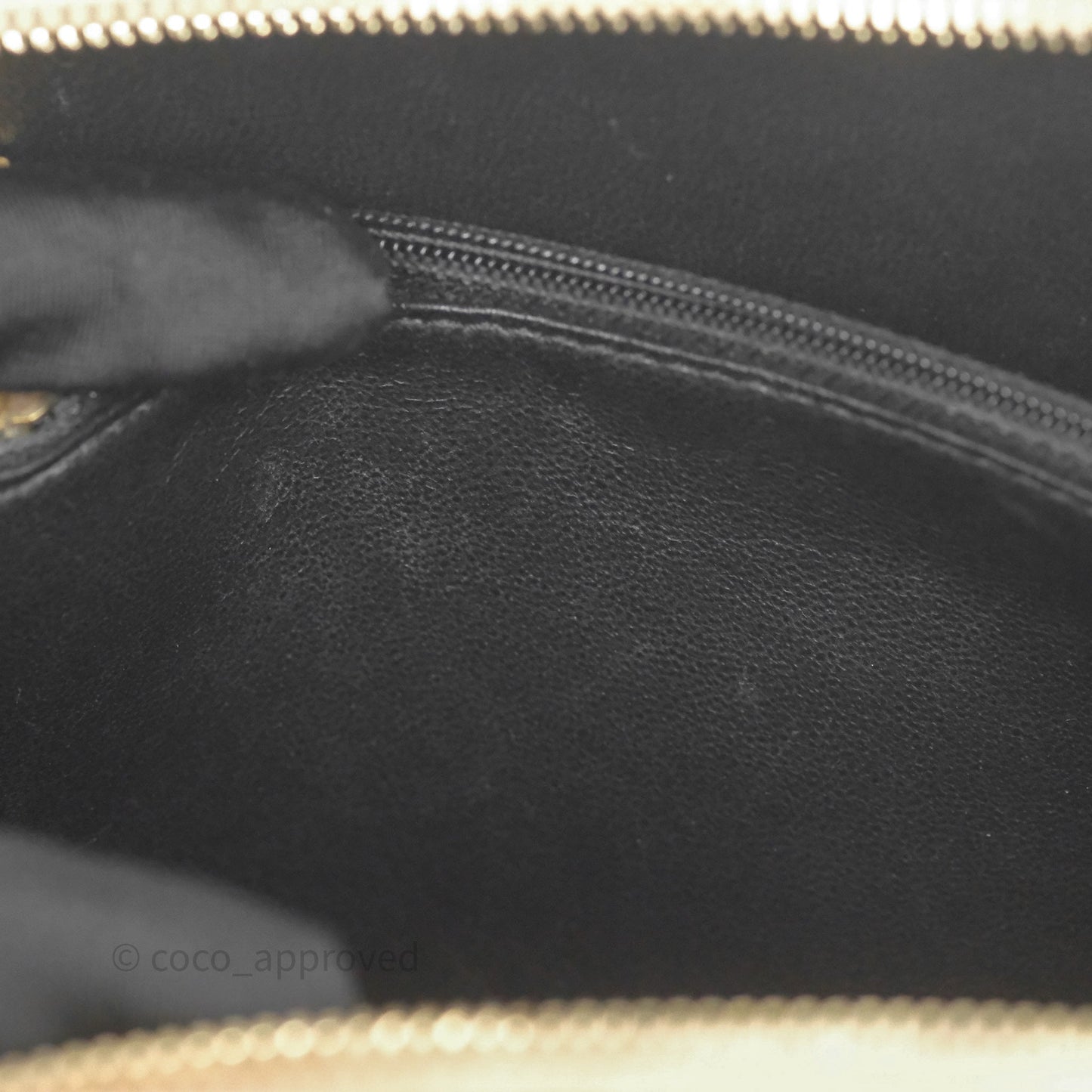 Chanel Medium CC Filigree Vanity Case Quilted Beige Black Caviar