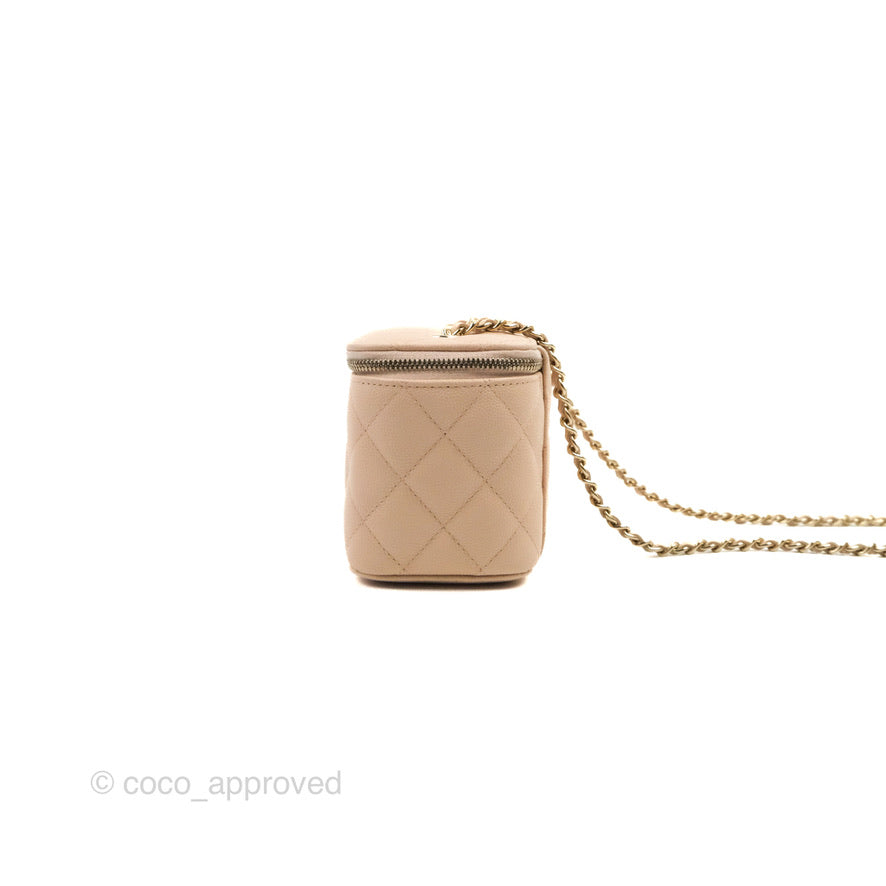 Chanel Classic Vanity with Chain Light Pink Caviar Gold Hardware