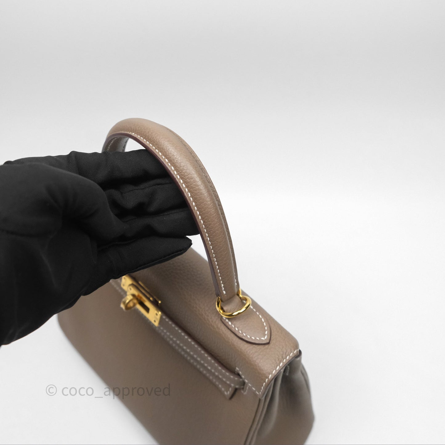 Hermès Kelly 25 Etoupe 18 Retourne Togo Gold Hardware