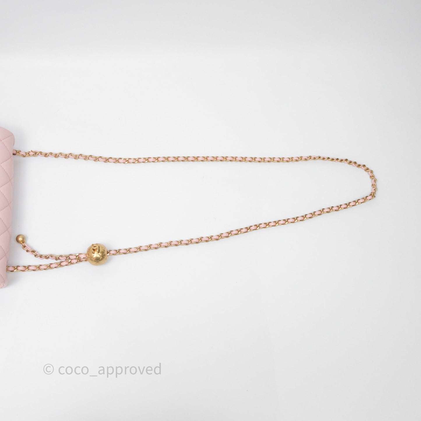 Chanel Mini Rectangular Pearl Crush Baby Pink Lambskin Aged Gold Hardware