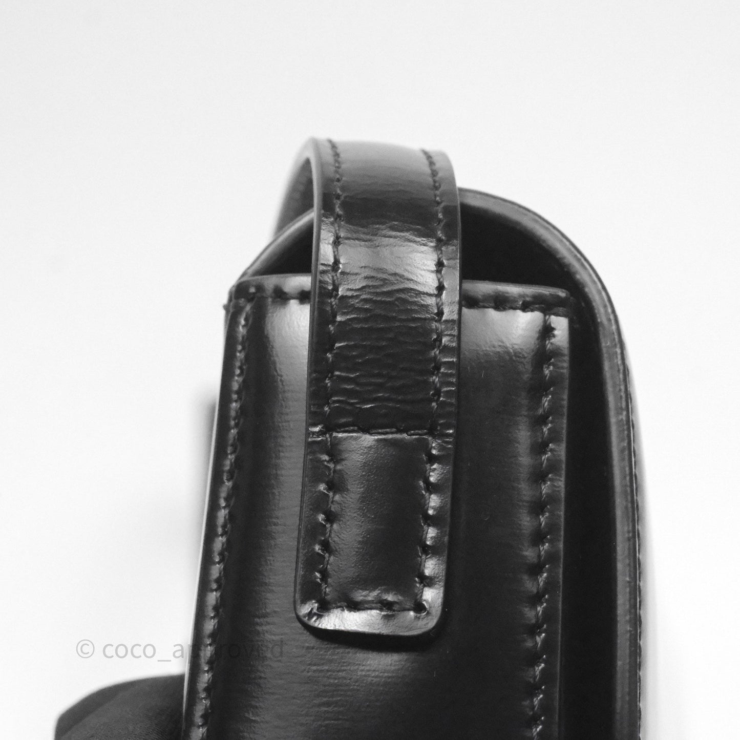 Celine Triomphe Shoulder Bag Black Shiny Calfskin