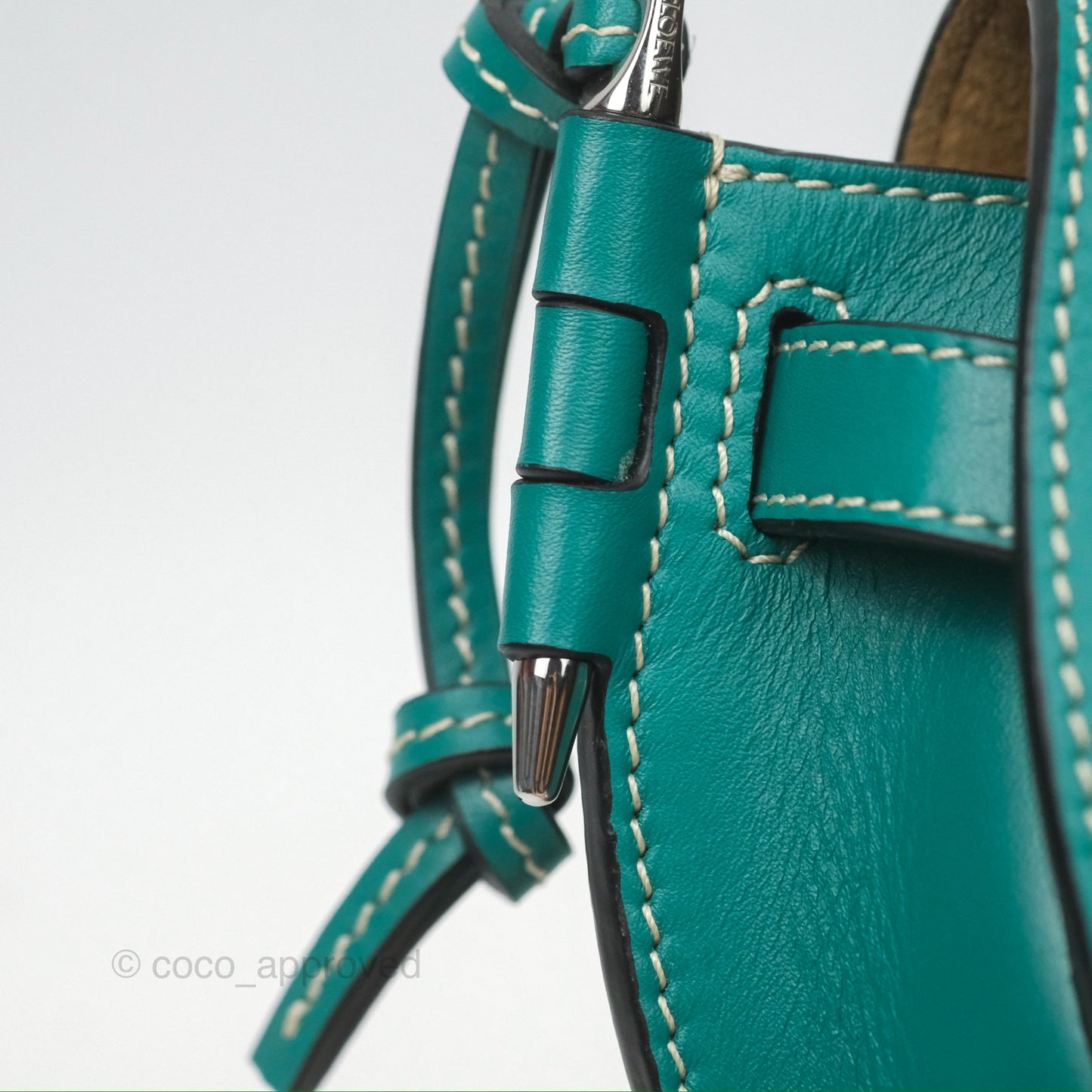 Loewe Mini Gate Belt Bag in Soft Calfskin Green