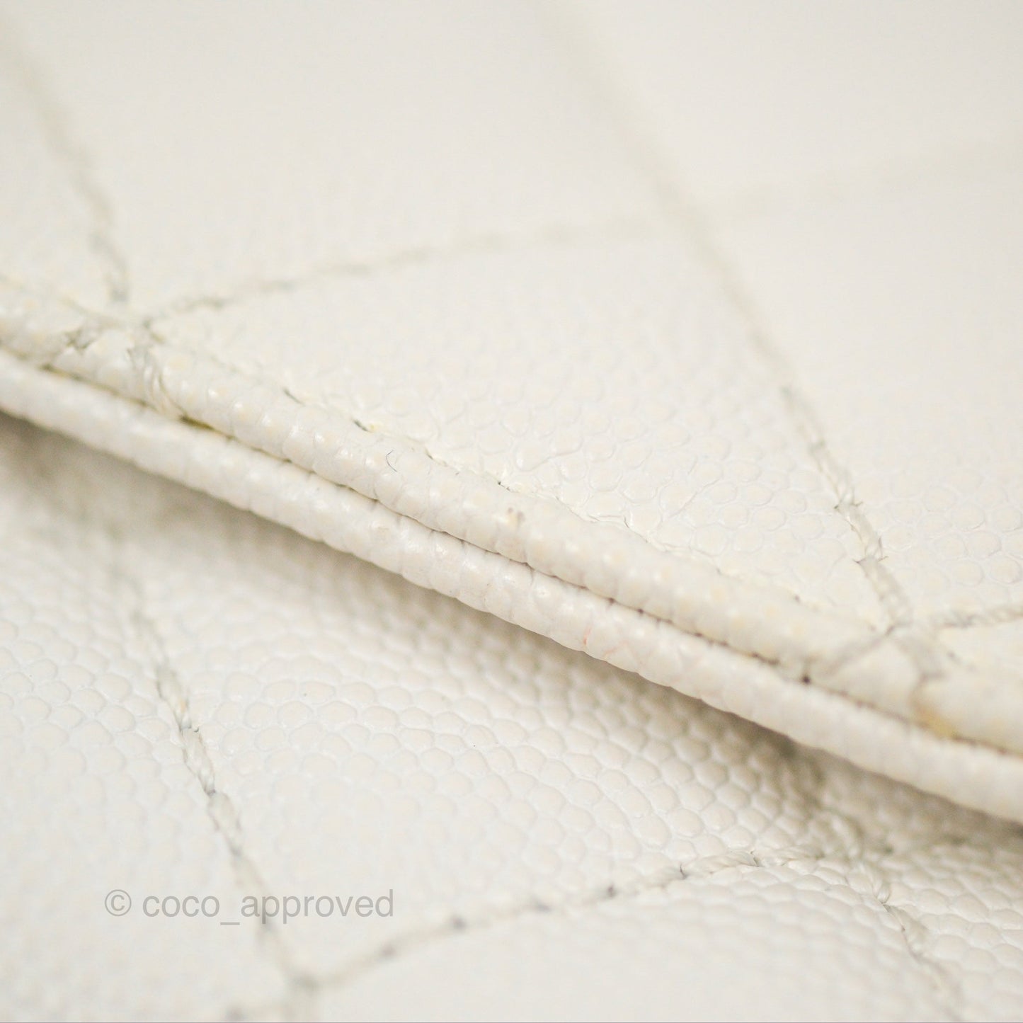 Chanel Mini Coco Handle Quilted Ivory White Caviar Gold Hardware