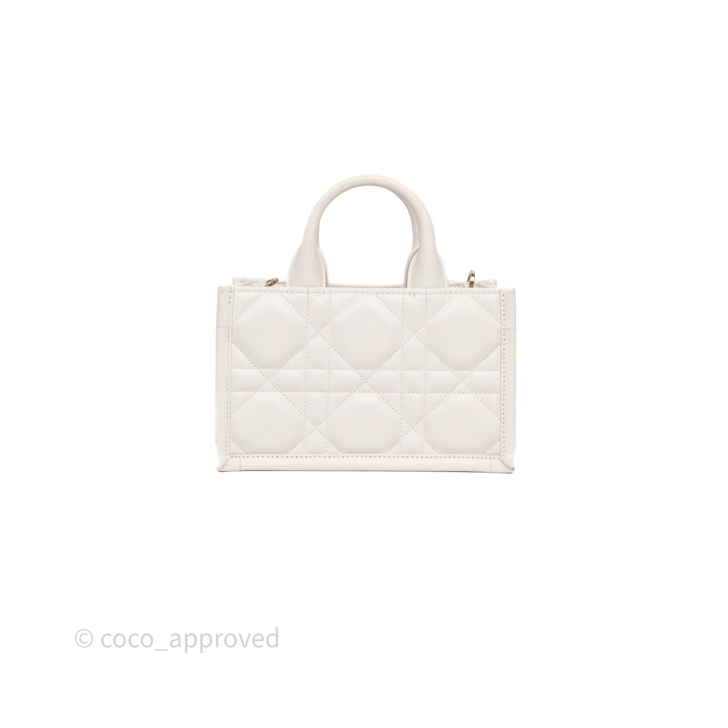 Christian Dior Mini Dior Book Tote Latte Macrocannage Calfskin Gold Hardware