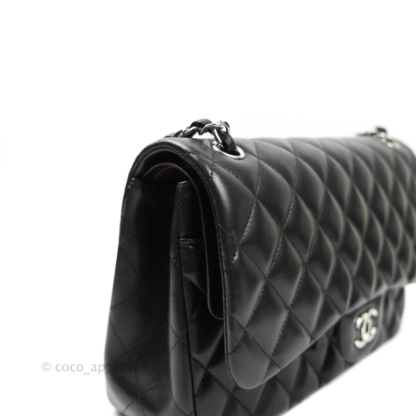 Chanel Jumbo Double Flap Black Lambskin Silver Hardware⁣⁣