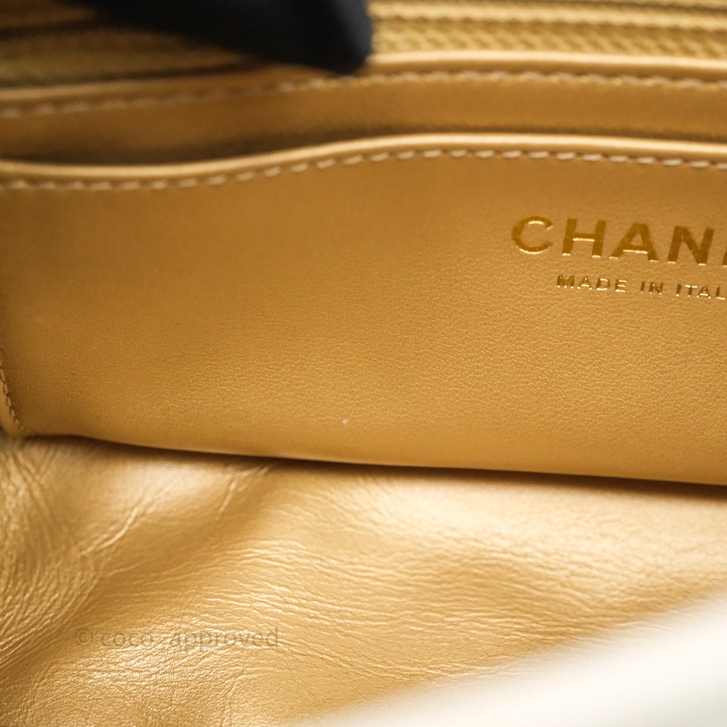 Chanel Mini Rectangular Pearl Crush White Lambskin Aged Gold Hardware