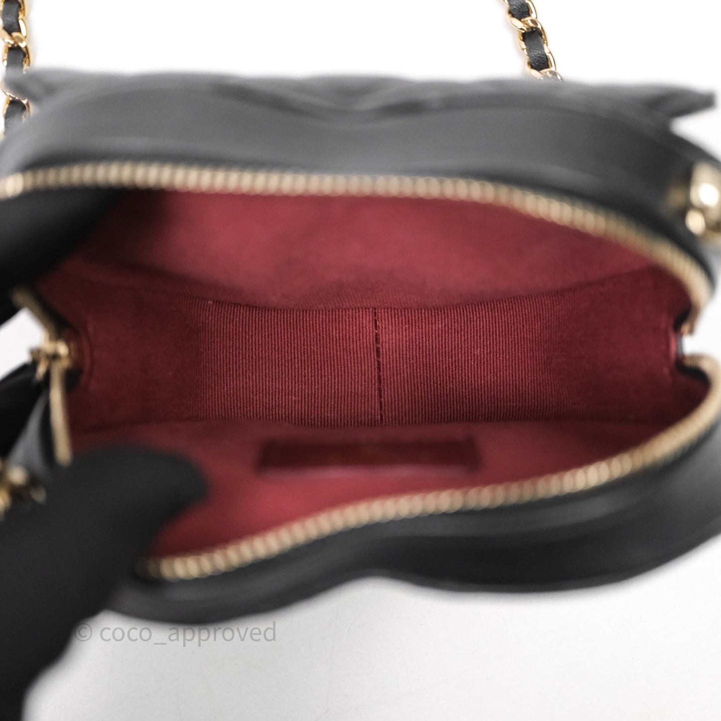 Chanel Small Heart Bag Black Lambskin Gold Hardware