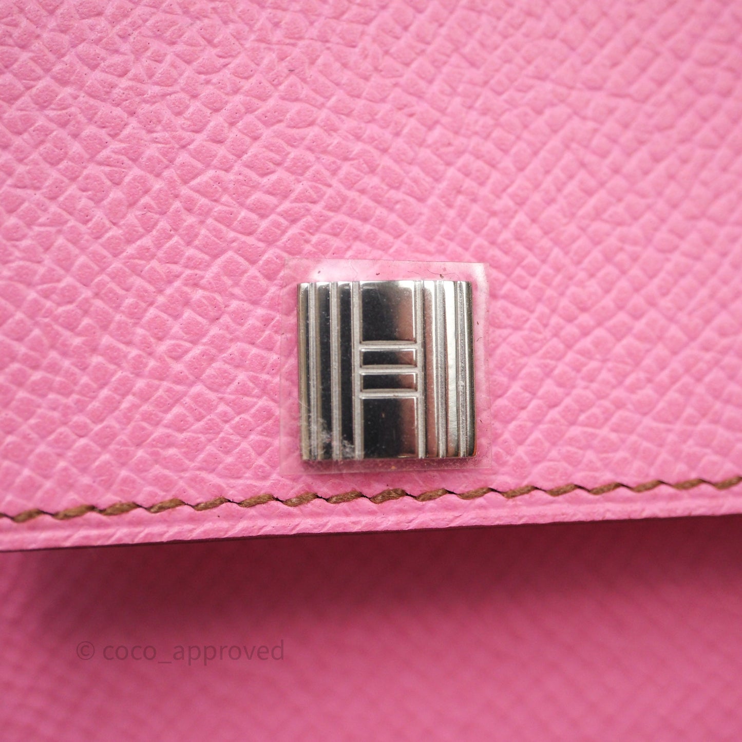 Hermès Kelly Wallet Bubblegum Epsom Palladium Hardware